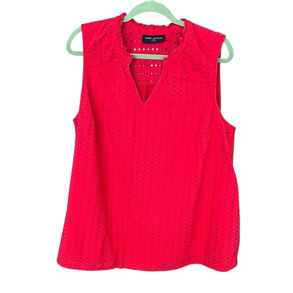 Lane Bryant Red Eyelet Tank 22/24 - Picture 1 of 4
